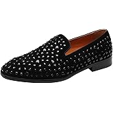 ELANROMAN Men's Loafers Leather Wedding Party Dress Shoes