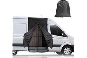 FEDEREDEVO Magnetic Vans Screen for Campervans, Bug ScreenCompatible with Sprinter, Ford Transit, ProMaster Camper, Universal Size Mosquito Net for Sliding Door with Zipper-83inch (H) X 59inch (W)