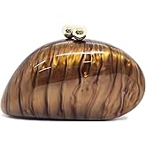 Acrylic Shell Shaped Bag Luxury Marble Clutch Evening Purses for Women Glitter Handbag for Wedding Cocktail Party Prom