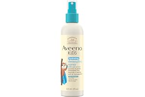AVEENO BABY Aveeno Kids Hydrating Detangling Spray with Oat Extract, Quickly Detangles Hair, Tear-Free, Gentle on Sensitive Skin & Scalp, Detangler Spray for Kids, Hypoallergenic, 10 fl. oz