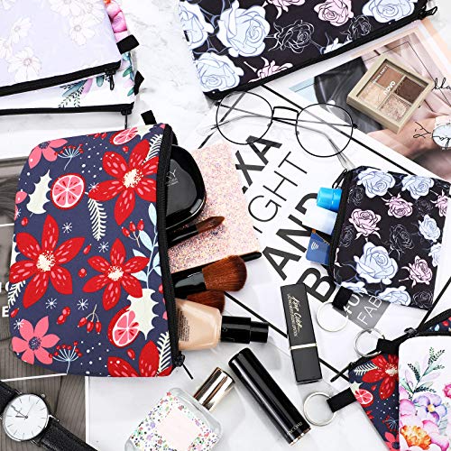 8 Pieces Makeup Bags Coin Purse Set, Includes 4 Pieces Cosmetic Bag Travel Waterproof Toiletry Pouch and 4 Pieces Zipper Small Coin Purse Change Bag for Women Girls, 4 Styles (Flower Pattern) 7 8 Pieces Makeup Bags Coin Purse Set, Includes 4 Pieces Cosmetic Bag Travel Waterproof Toiletry Pouch and 4 Pieces Zipper Small Coin Purse Change Bag for Women Girls, 4 Styles (Flower Pattern)