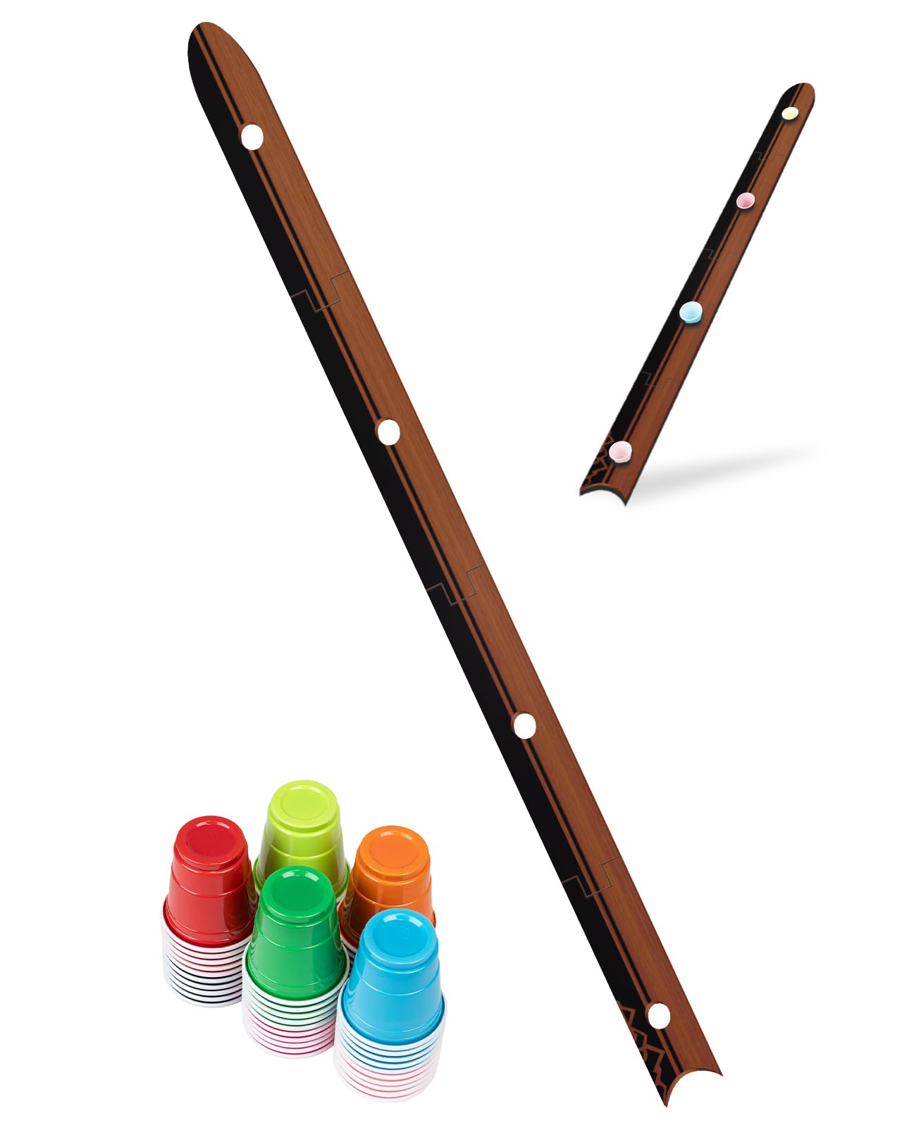 Photo 1 of Extguds 5 FT Shot Board,with 50 Cute Shot Glasses,4 Person Drinking, Sets:1 Drinking Board + 50 Cute Glasses, Perfect for Vacations,Weddings,Bar?Family Gathering,Celebrations, Party,Vintage and Noble