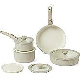 �鶹�� Basics Ceramic Nonstick Pots and Pans Set with Detachable Handle, 11-Piece Stackable Set, All Cooktop Friendly, Includ