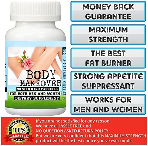 BODY MAKEOVER SLIMMING CAPSULES. 60 Days Money Back Guarantee! 30 Capsules. by US MARIPOSA