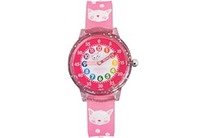 PRESCHOOL COLLECTION Kitty, Unicorn or Butterfly Analog Color Watch - Kids 3D Band First Watch - Time Teacher - Girls, Children - School Watch