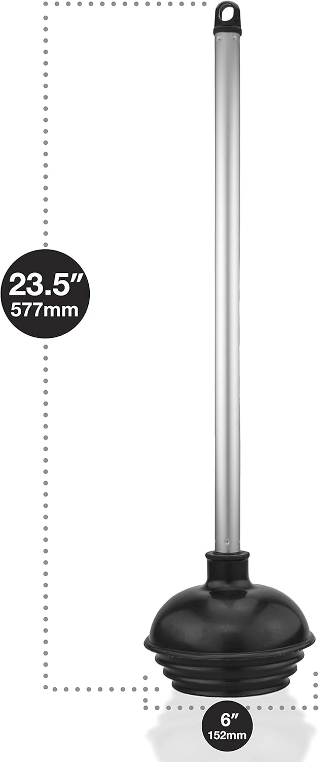 Neiko 60166A Toilet Plunger with Patented All-Angle Design | Heavy Duty | Aluminum Handle , Black: Home Improvement