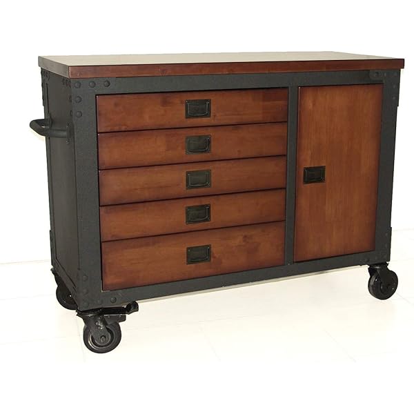 Duramax 48 In 5 Drawers Rolling Tool Chest With Wood Top