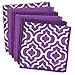 DII Microfiber Multi Purpose Cloths for Dishes, Stainless Steel and Glass for Cleaning, Drying and Polishing, 12x12 (Set of 6) - Eggplant Lattice