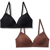 Amazon Essentials Women's Microfiber Lined Plunge Bralette, Pack of 2