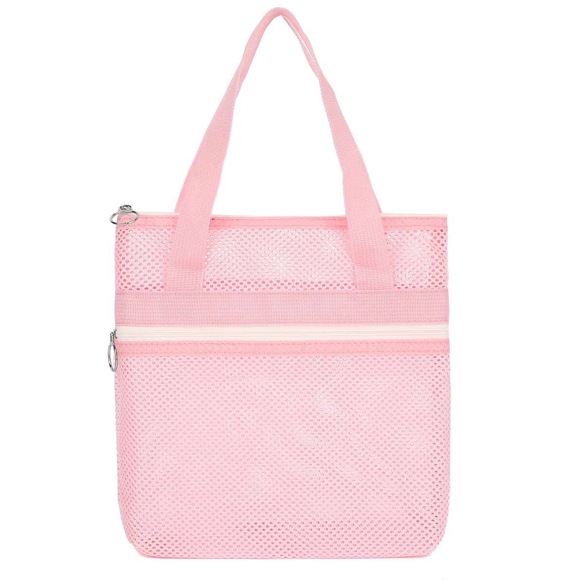 Photo 1 of GYEUKHAM Mesh Shower Caddy Portable Shower Bag for Travel, Gym, Camping – Quick-Dry Hanging Toiletry Organizer with Zipper Pockets for Bathroom Essentials,Pink