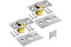 Tonitrui Silent Ball Catch, Adjustable Strong Magnet Door Catch，Using Noise Free, Replacing Door Ball Catch, with Identical Installation Dimension(2 Pack, Silver)