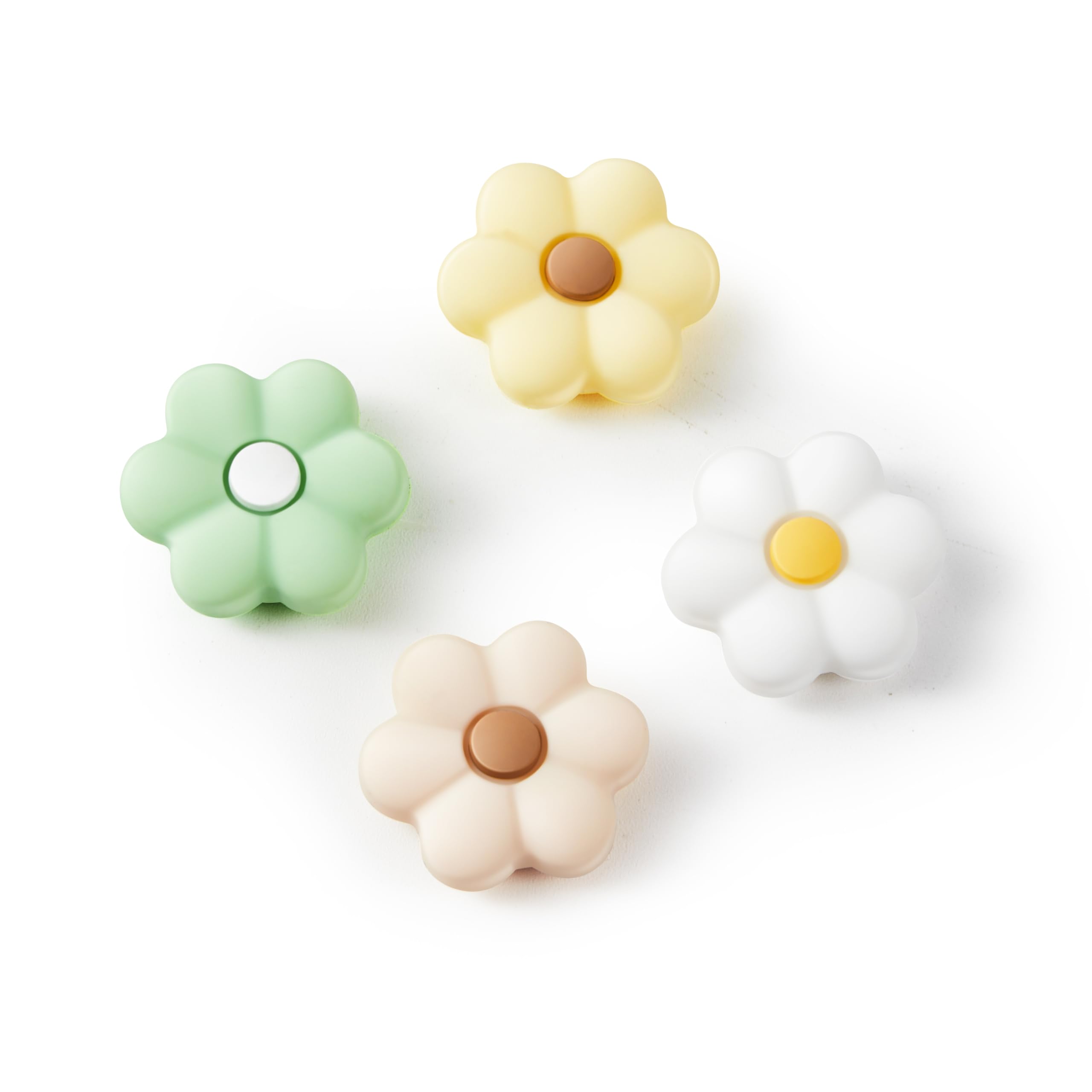 CasosexploreLab Thumb Grips for Nintendo Switch 2, Cozy Daisy Joystick Caps, Soft Silicone Thumb Stick Cover for Switch 2 Joycon Controller, 4 Pack White Sage Green Floral Accessories for Analog
