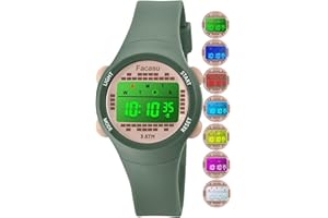 Facasu Digital Kids Watch for Girls Boys,Children's Watch Waterproof with Colorful Light Outdoor Sport Watch with Stopwatch Alarm 12H/24H for Kids Toddler Girls Boys Ages 4-10