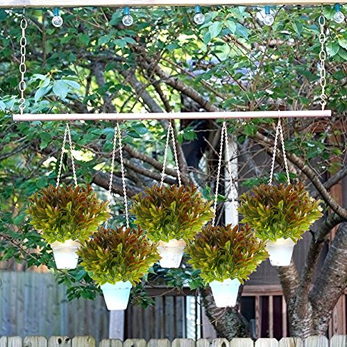 Nahuaa 4PCS Artificial Plants Outdoor Fake Greenery Bush Faux Plastic Shrubs Indoor Outside Table Centerpieces Arrangements Home Kitchen Office Windowsill Spring Decorations