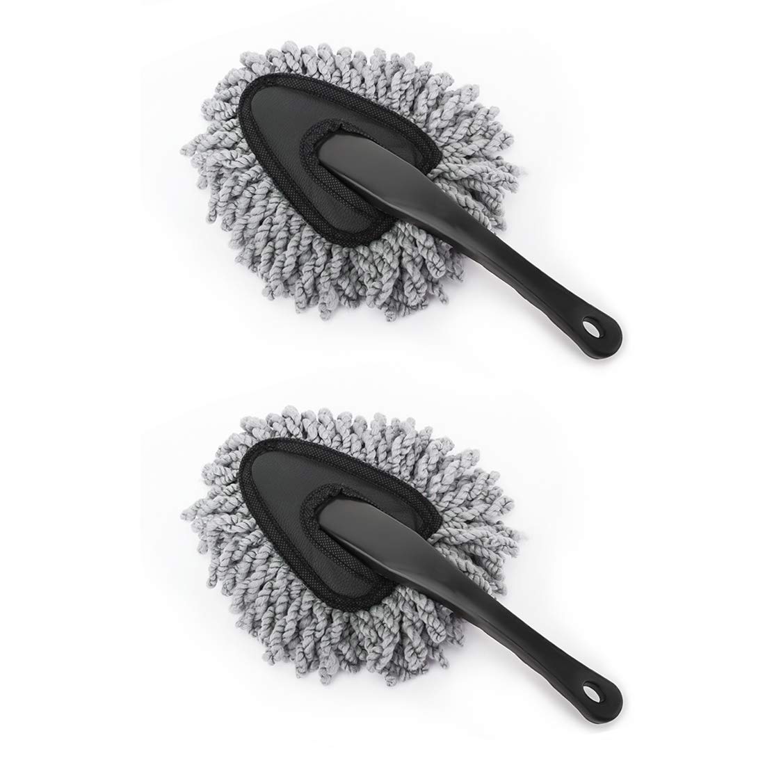MoKo 2 Pack Car Cleaning Brush, Car Cleaning Brush, Soft Microfiber Detail Brush, Dust Wiping Tool, for Auto SUV Bicycle Home Indoor and Outdoor - Gray
