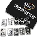 TEN One Gram .999 pure Silver Bars with random designs in a jewelry pouch (Original Version)