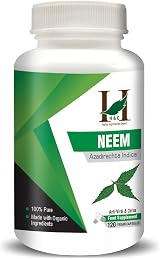 H&C Neem Capsules 900mg 120 Count Organic Veg Capsule Detox Immunity view 1