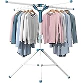 JAUREE Tripod Clothes Drying Rack Folding Indoor, Portable Drying Rack Clothing and Height-Adjustable, Space Saving Laundry D