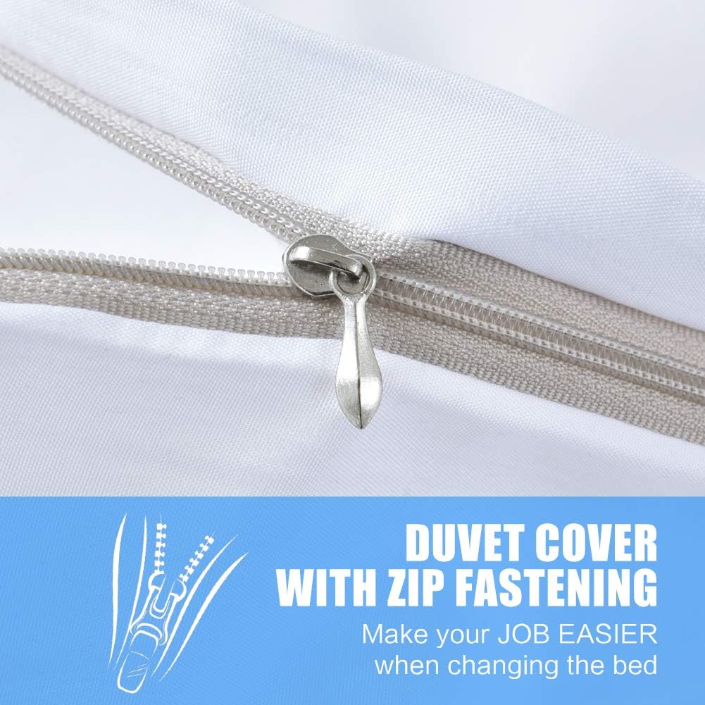 RUIKASI King Size Duvet Cover Sets Bedding Set, White Duvet Cover Kingsize Bed Set including Zip - Image 5