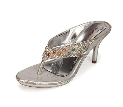 Buy Khadims Women S Silver Faux Leather Stilettos 8 At Amazon In