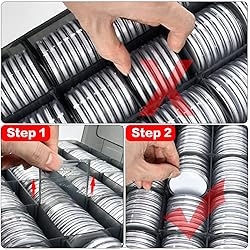 FULLCASE 168 Pieces 46mm Coin Capsules with Foam