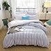 Merryfeel Seersucker Duvet Cover Set,100% Cotton Yarn Dyed Seersucker Textured Duvet Cover Set,3 Pieces Bedding Set - King Navy