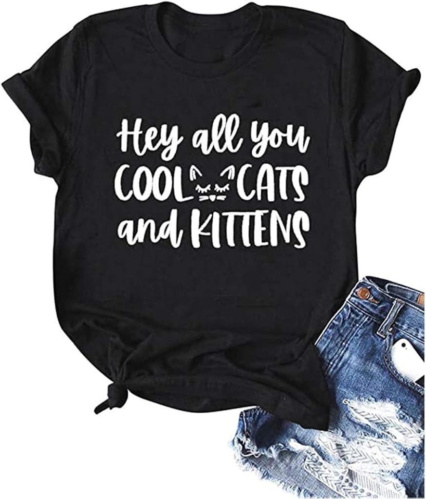Ad Embroidered Slogan Print Tee Tags Casual Blue Letter