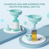 Pisol Wide Mouth Funnel Set with 5 Spouts & 2 Strainers Teal Kitchen Funnel view 3