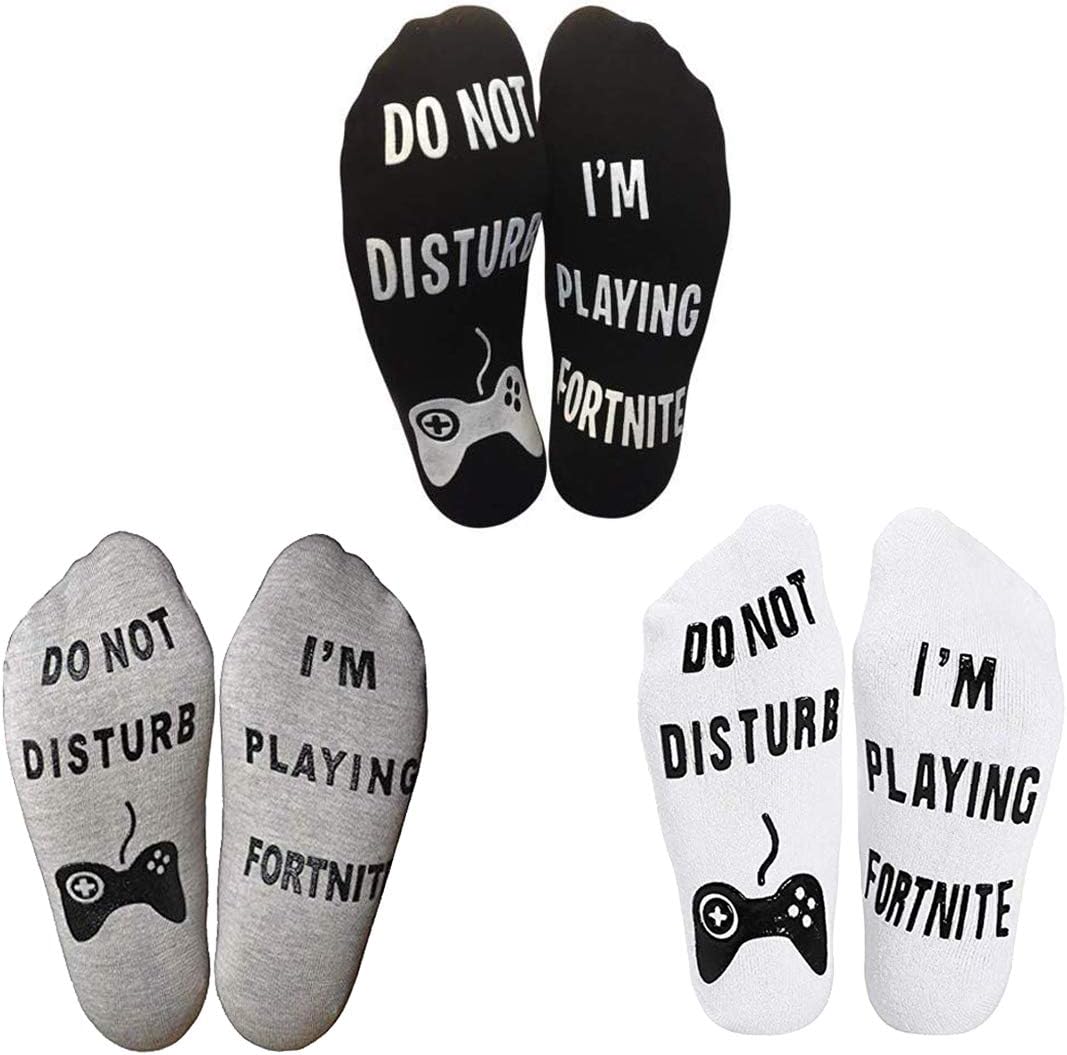 JOLOS 'Do Not Disturb' Funny Novelty Cotton Non Slip Socks Perfect Birthday Christmas Gift for Game Lover