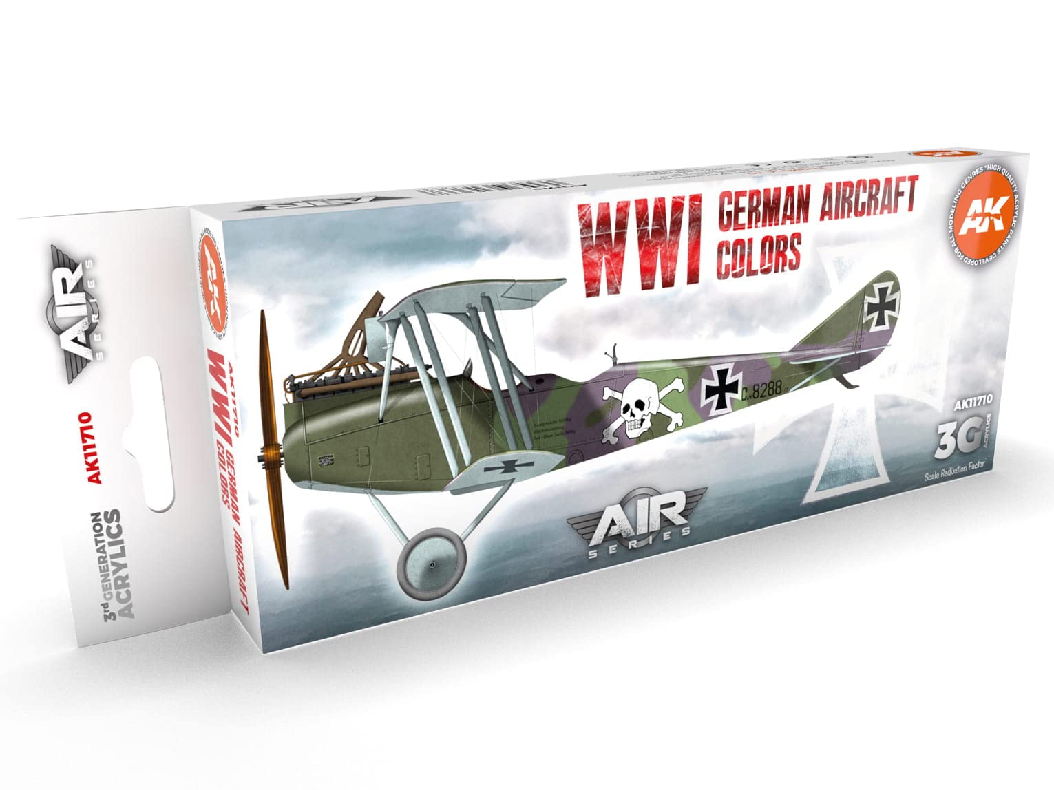 AK Interactive Acrylics 3Gen Aircraft Set AK11710 WWI German Aircraft Colors Set 3G (8x17ml)