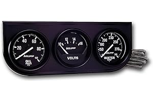 Auto Meter 2397 Black 2-1/16" Mechanical Three-Gauge Console