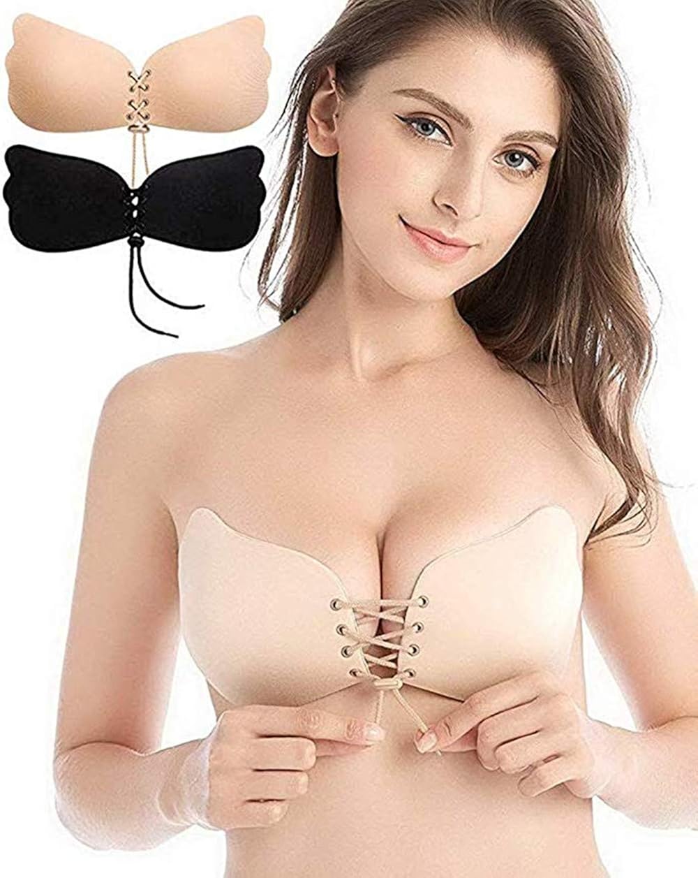 ZONLY Backless Strapless Bras for Women Self Adhesive Invisible Sticky