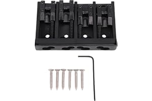 4 String High Mass Bass Bridge, Precision Machined Guitar Accessory Easy Setup Electric Bass Bridge Broad Fit for Instrument 