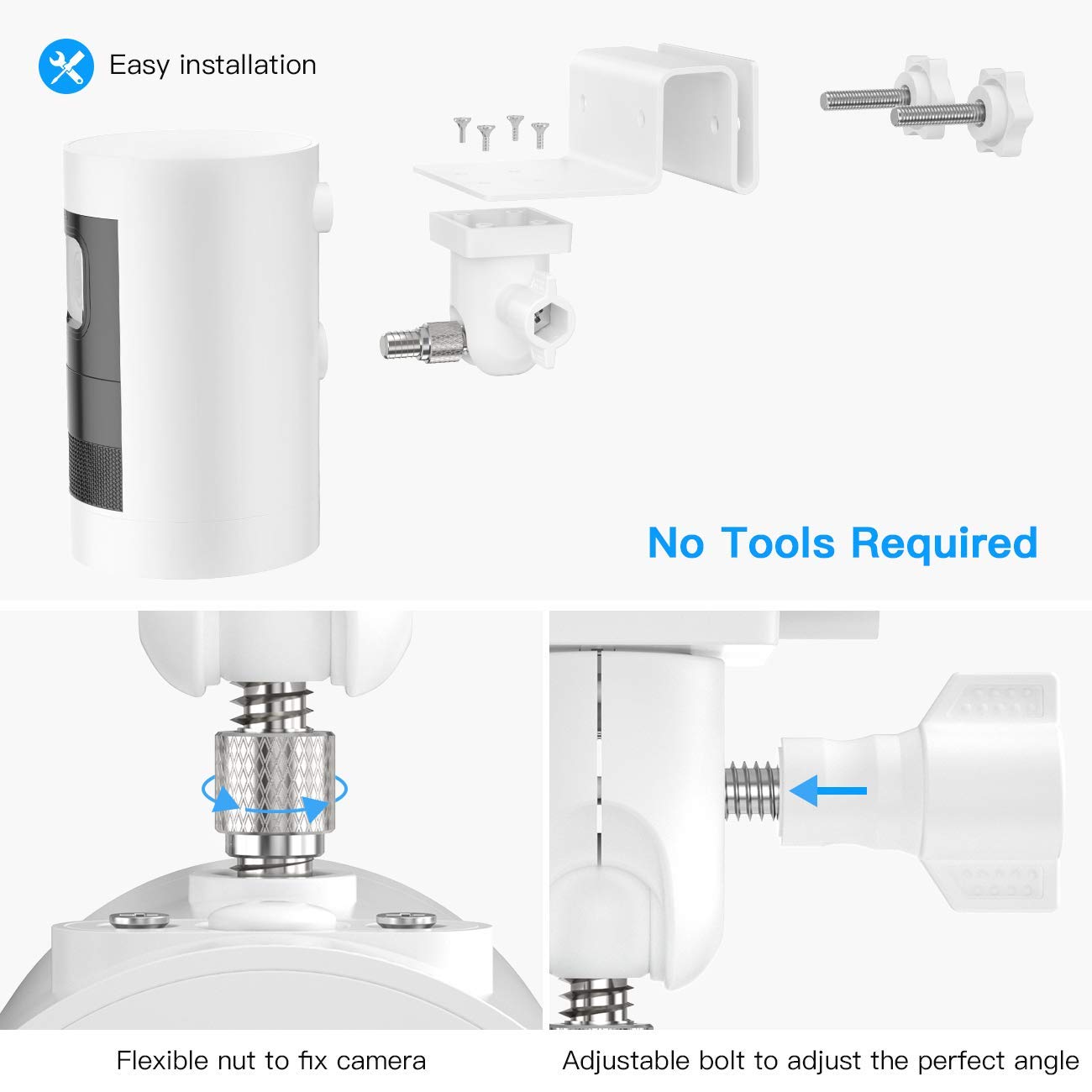 HOLACA Gutter Mount for Stick Up Cam Plug-in HD Security Camera and Stick Up Cam Pro Stick Up Cam Battery HD Security Camera-Weatherproof-Give a Perfect Angle for Your Ring Stick Up Cam(3rd)