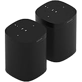 Sonos One (Gen 2) Two Room Set Voice Controlled Smart Speaker with Amazon Alexa Built in (2-Pack Black) (Renewed)