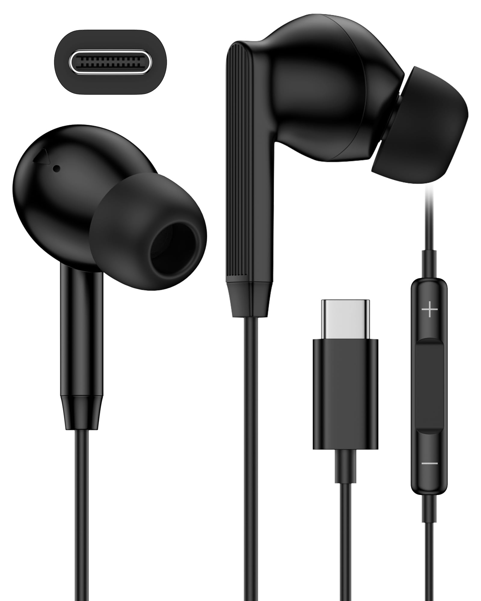 Photo 1 of Wired Earbuds USB-C Headphones for Samsung Buds Galaxy S26 S25 Ultra S24 A17 A16 A36 A6 Apple Wired iPhone 17 17Pro Air Pods16e 16 Pro Max 15 Plus in-Ear Buds Type C Earphones Usbc Corded Auriculares