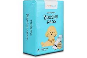 PAWPANG Disposable Dog Diaper Liners Booster Pads for Male & Female Dogs, 100ct, 4 Sizes Variations, Doggie Diaper Inserts fit Most Types of Dog Diapers - Pet Belly Bands & Male Wraps (Small (100 ct))