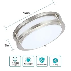 36W Dimmable LED Ceiling Light Fixture, 13in Flush