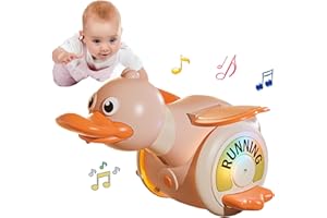 FEELGUY Crawling Duck Baby Toy Infant Sensory Runing Dancing Duck Tummy Time Toys 3 4 5 6 7 8 9 10 11 12 Babies Boy Girl 3-6 6-12 Learning Crawl Walking Toddler Gifts for 18 Months Old (Pink)