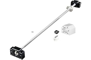 CHUANGNENG Ball Screw CNC Parts SFU1605 RM1605 16mm 1000mm with Metal Deflector Ball Screw nut BK/BF12 End Supports Ball NUT HOUSINGS 1pcs Coupler with end Machining,Length Approx 39.37inch/1000mm