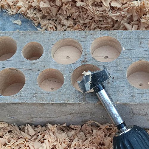 Dayree 5pcs Forstner Drill Bits 15mm-35mm High-Speed Steel Woodworking Hole Bits Reaming Hinge with Round Shank for Wood Plastic Particle Board and Other Cork - Thumbnail 3