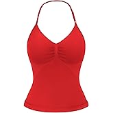 YEOREO SoftHue Impact Longline Strappy Top Women's Halter Workout Tank Tops Backless Gym Longline with Adjustable Strap