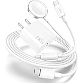 Apple Watch Charger,Upgraded 2-in-1 USB C Fast iPhone 15 Charger [Apple MFi Certified] 6FT Magnetic Charging Cable with 20W W