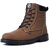 ANGRYRAM Steel Toe Boots for Men Comfortable Waterproof Construction Work Boots for Men Slip Resistant Lightweight Safety Shoes Botas de Trabajo Seguridad para Hombre