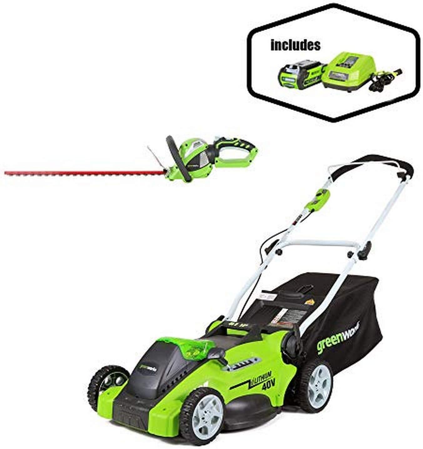 cordless lawnmower and trimmer