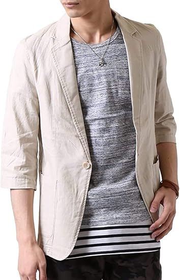 Amazon アーケード Arcade 春夏 メンズ サマージャケット 綿麻 テーラードジャケット リネン 7分袖 細身 タイト ジャケット コート ジャケット 通販 Amazon アーケード Arcade 春夏 メンズ サマージャケット 綿麻 テーラードジャケット リネン 7分袖 細身 タイト ジャケット コート ジャケット 通販