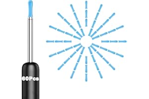 JFGLORIX 60 Pieces Ear Wax Removal Replacement Tips for Ear Camera, Replacement Tips Ear for Wet/Dry Ear Wax Cleaning - Ear Spoons Accessories Set for Teens Adults