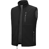 Outdoor Ventures Men's Running Golf Vest Outerwear Lightweight Windproof | 6 Pockets, Waterproof Softshell, Reflective, Zip Up Sleeveless Jacket for Cycling, Hiking, Travel, Casual, Outdoor, Sports