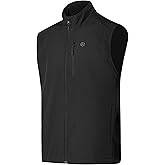 INPAKO Men's Windproof Vest Lightweight Casual Fleece-lined Softshell Sleeveless Jacket for Travel Hiking Running Golf