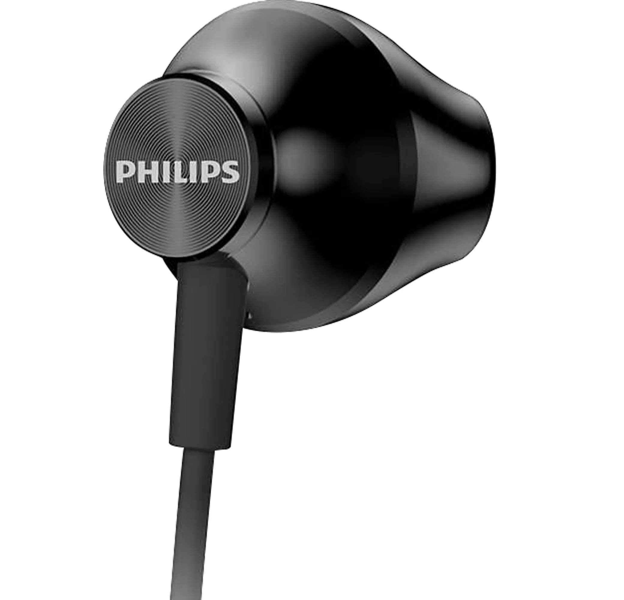 Philips In-Ear Headphones UE100BK/00 with Improved Bass Performance (14.2-mm Neodymium Driver, Ergonomic Design, 1-m Cable), Black